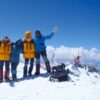 Sommet du pic Lénine à 7134 mètres au Kirghizistan