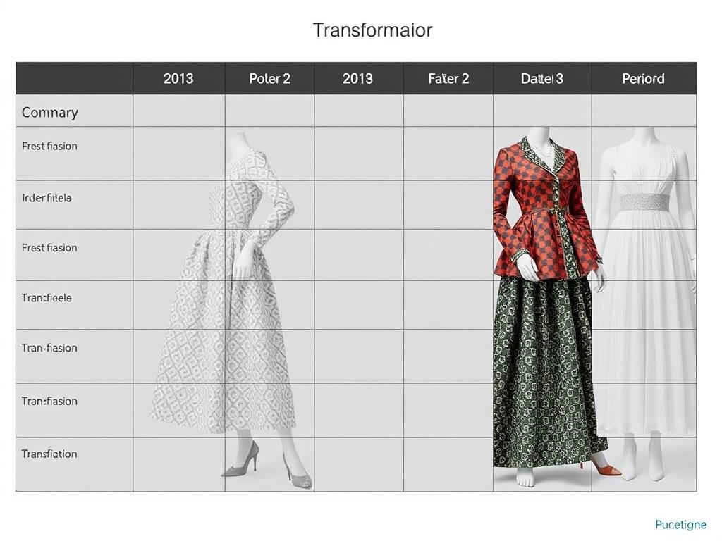 Histoire de la Mode. Tableau synthétique : périodes et transformations