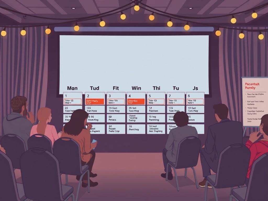 Évènements. Un modèle de calendrier pratique